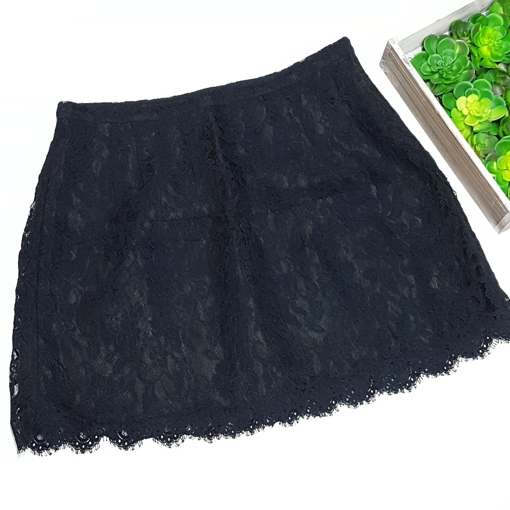 J. Crew Navy Lace Skirt - Picture 1 of 6